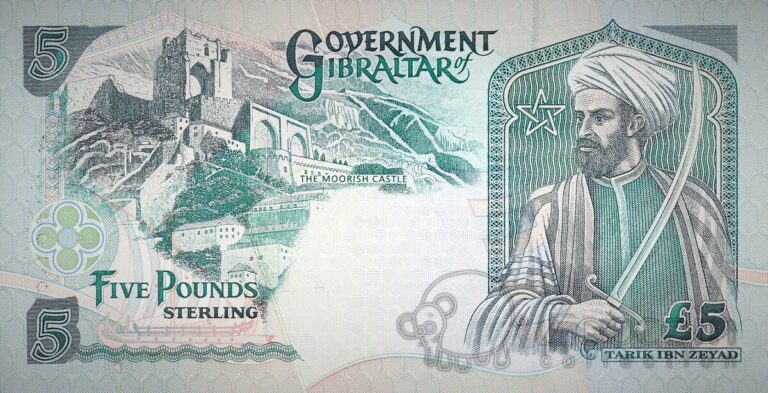 Тарик на банкноте Гибралтара достоинством в 5 фунтов (1995г.)