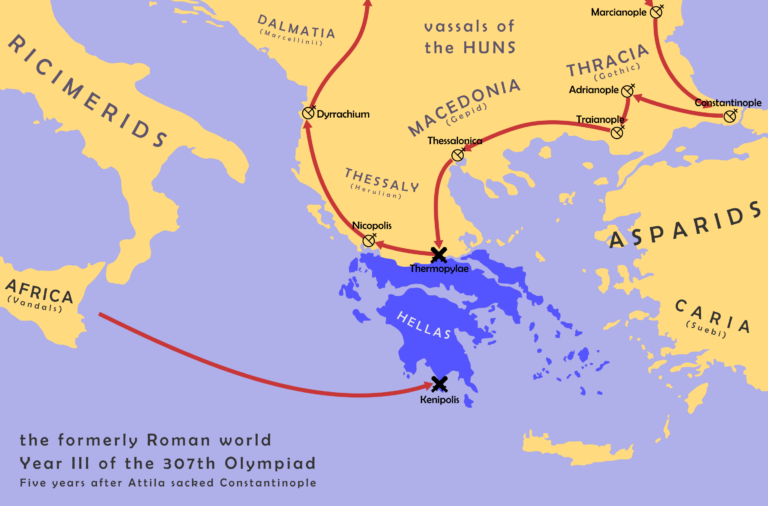 Карта завоеваний Аттилы