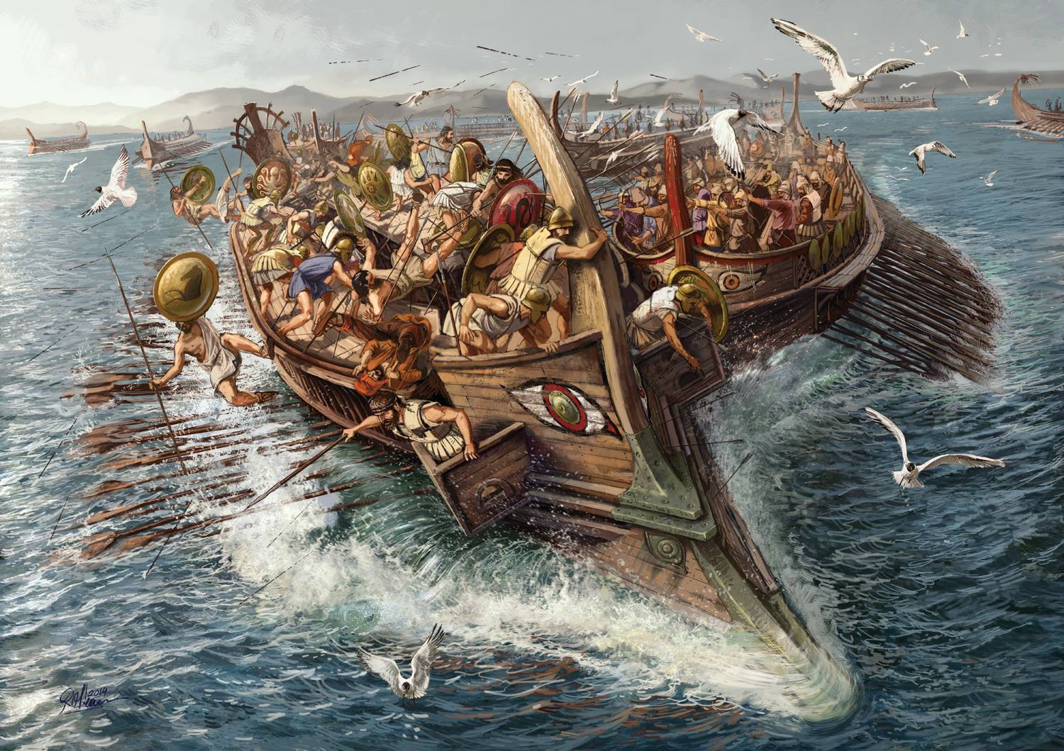 Сообщение о 1 морской победе римлян. Саламинское сражение в древней Греции. Саламинское Морское сражение. Битва при Саламине в древней Греции. Персидский корабль саламинская битва.