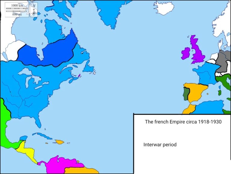 Карта Северной Америки в период Интербеллума