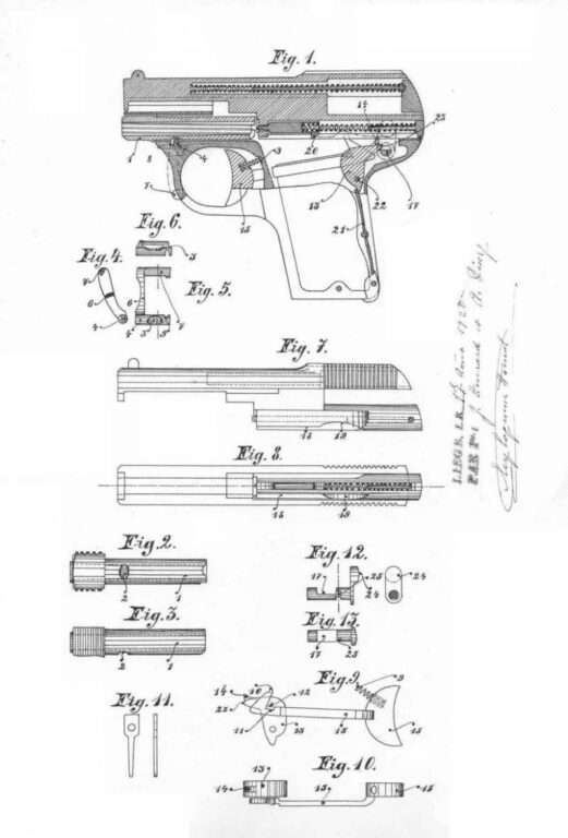 Патент на пистолет «Энрар Жан и Дискри А.»