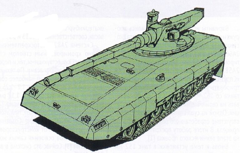 Эскиз экспериментального танка "Объект 299". Источник: "Техника и вооружение"