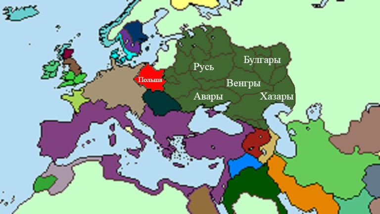 Карта расселения народов в Булгарском царстве