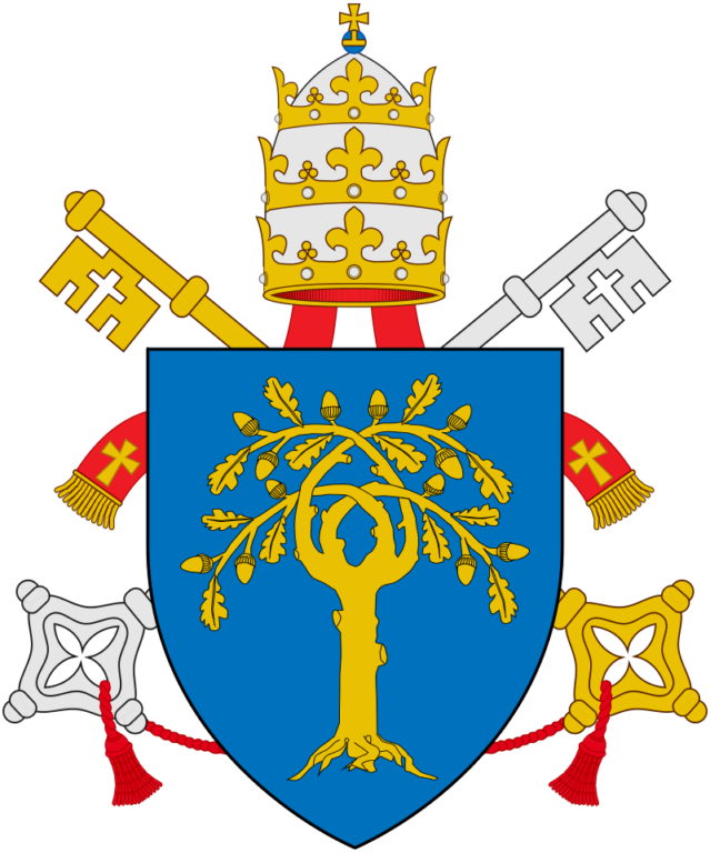 Герб Юлия II, до сих пор являющийся частью штандарта Швейцарской гвардии папы.