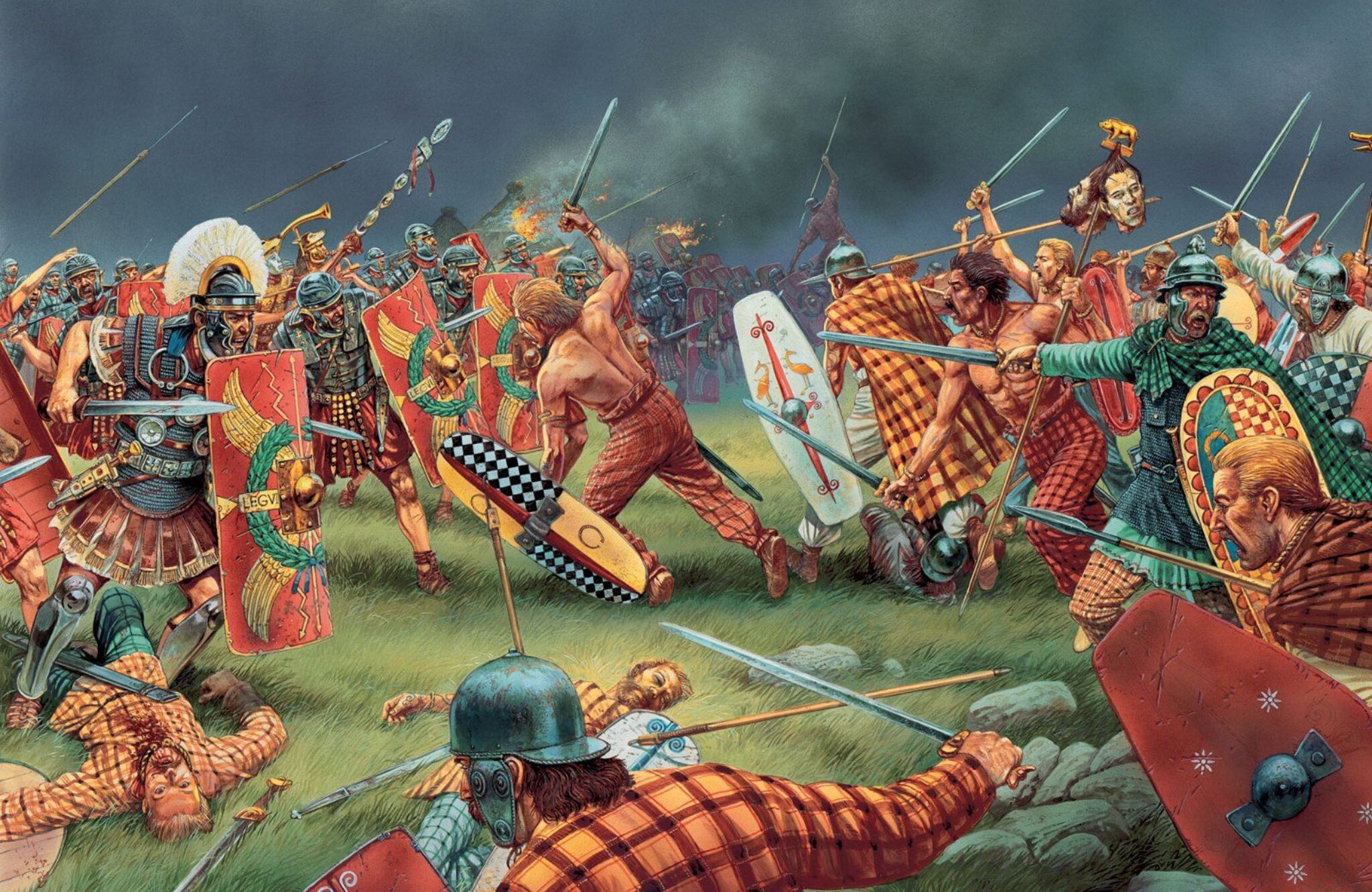 Век нашествия галлов. Римское завоевание Британии. Питер Деннис художник кельты галлы. Римляне против кельтов.
