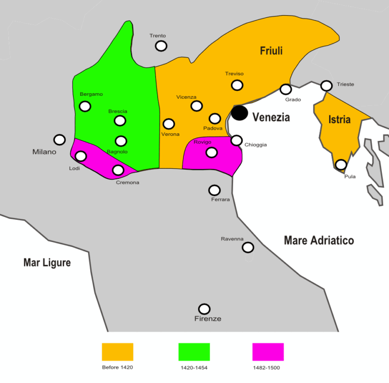 Карта венецианской Террафермы и её роста