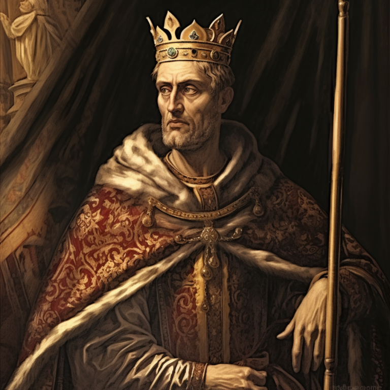 Портрет короля Сицилии Вильгельма I Злого. Нейросеть Миджорни