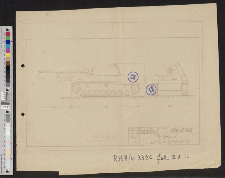 Panzer IV, перевооружённый на 7.5 cm KwK 42 L/70 в башне Schmalturm. Источник: RH 8/3326, Bundesarchiv