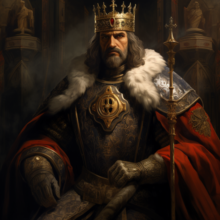 Король Чехии Пржемысл Отакар II. Портрет нейросети Миджорни