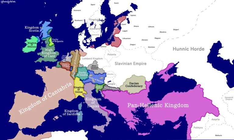Карта мира на 6 век