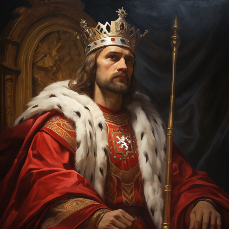 Король Чехии и император Священной Римской Империи Вацлав II. Портрет нейросети Миджорни
