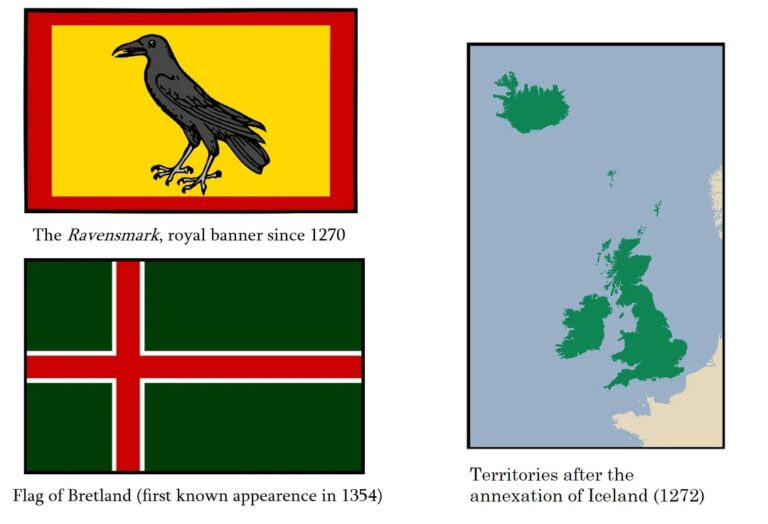 Карта и символики Бритландии на конец правления династии Юрвиков