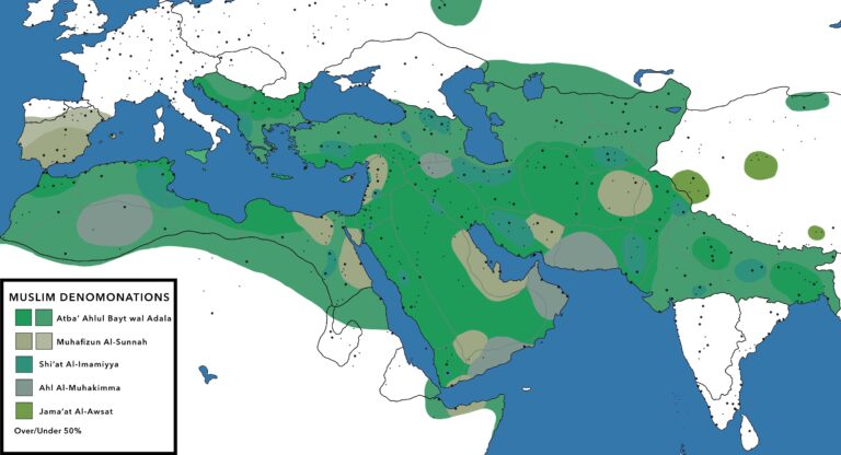 Распределение мусульманских конфессий в халифате Алидов