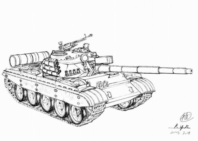 Рисунок танка Чхонма-III. Установлена новая башня и бортовые противокумулятивные экраны