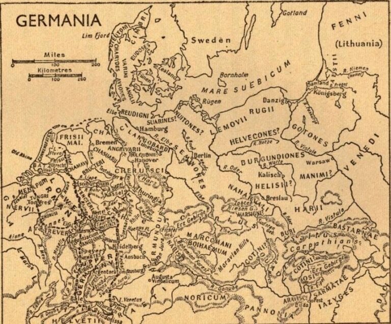 Карта Германии по‏ описанию‏ Тацита