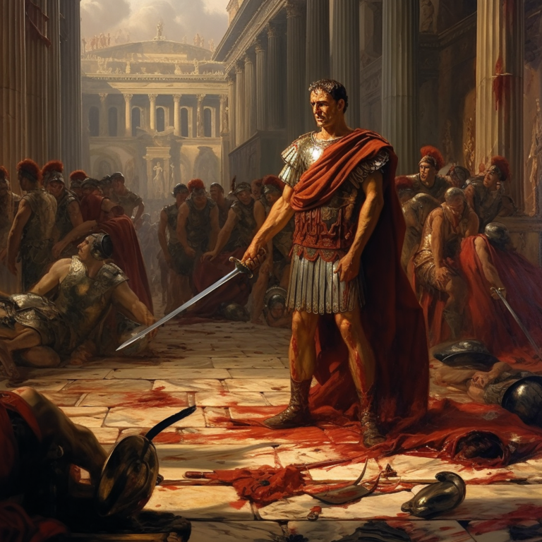 Гай Юлий Цезарь после покушения в Сенате