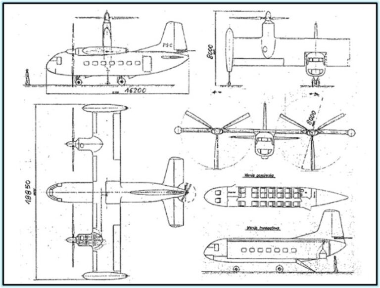 Секретные проекты польских конвертопланов 50-х. PS-1(PS-2) и PS-4 (1956 - 1961 годы)