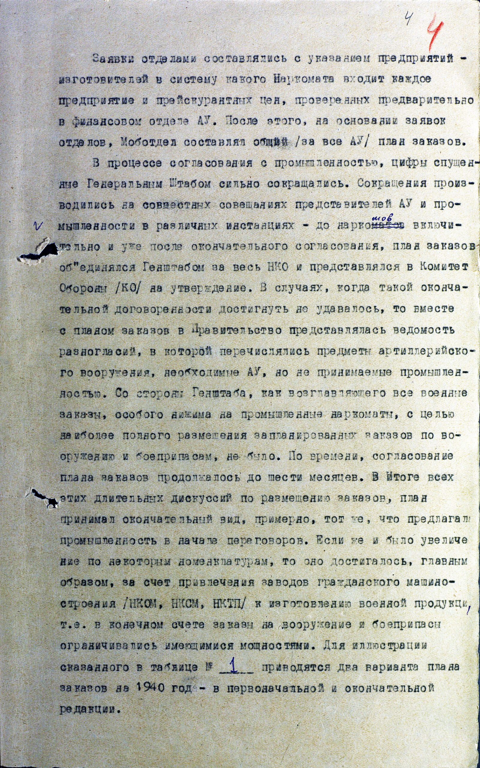 Разработка и составление плана заказов промышленности на артвооружение и боеприпасы в довоенный период