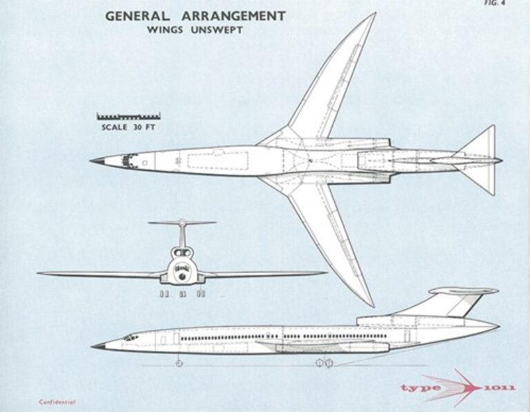 Британский предшественник Конкорда. Сверхзвуковой авиалайнер Hawker Siddeley Type 1011 (HSA-1011)