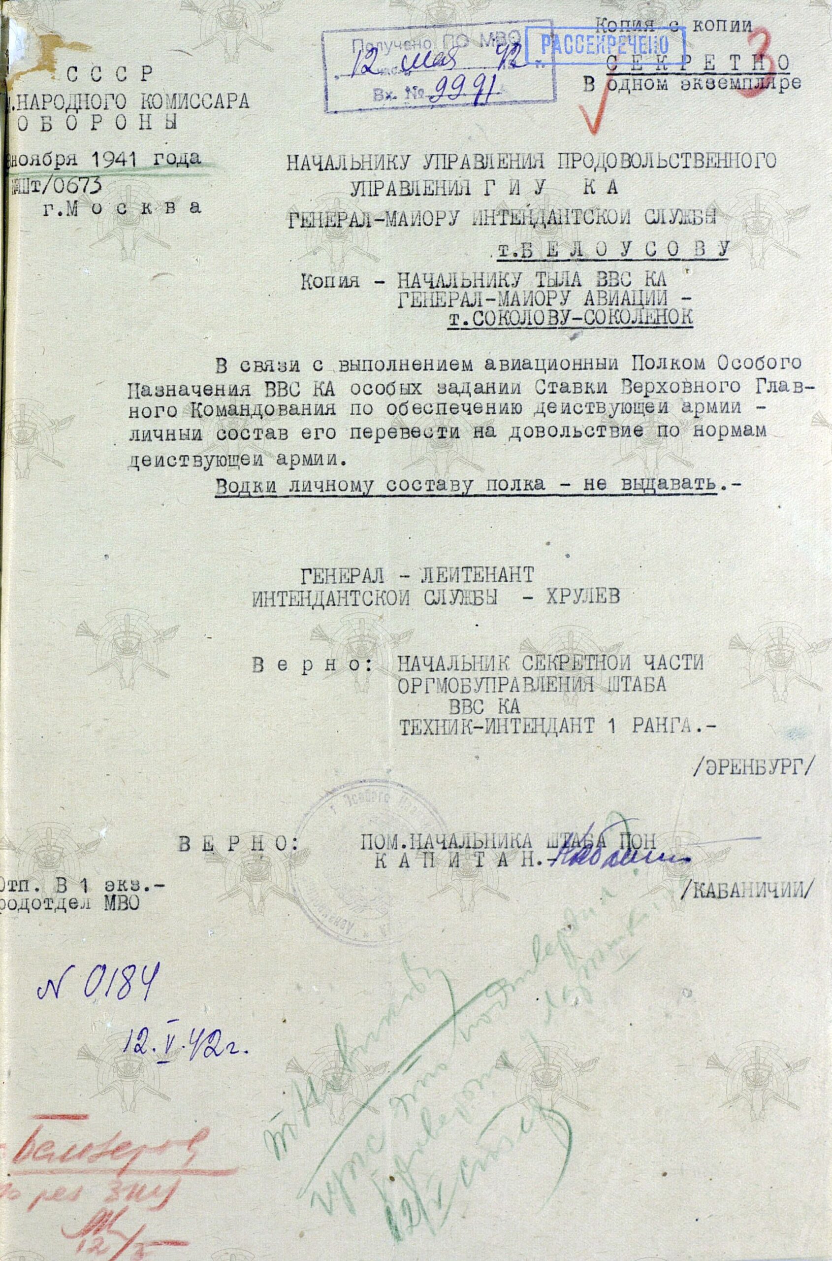 Снабжение Красной Армии водкой