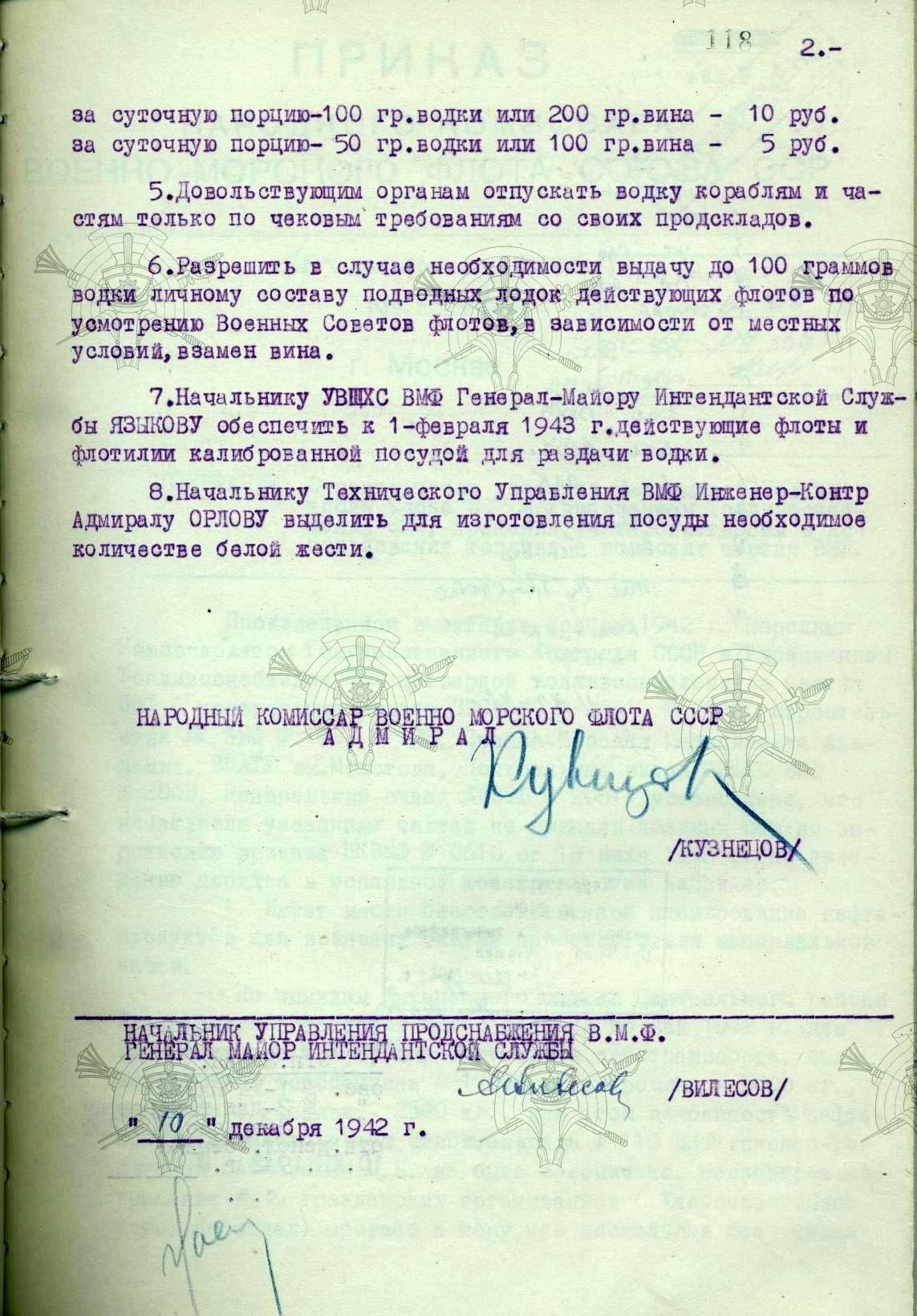 Снабжение Красной Армии водкой