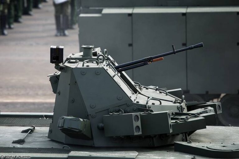 Пулеметный боевой модуль крупным планом