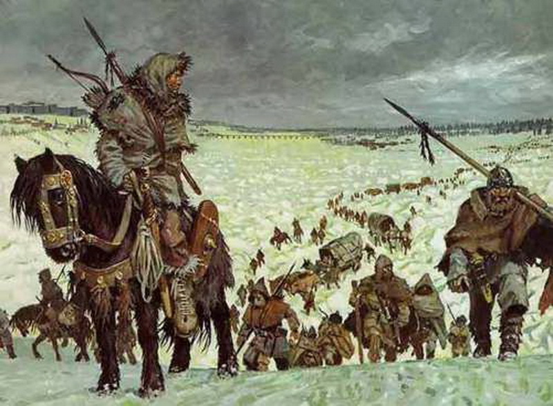 Варвары, пересекающие замёрзший Рейн в ночь на 31 декабря 405 года. Современная интерпретация. dandebat.dk
