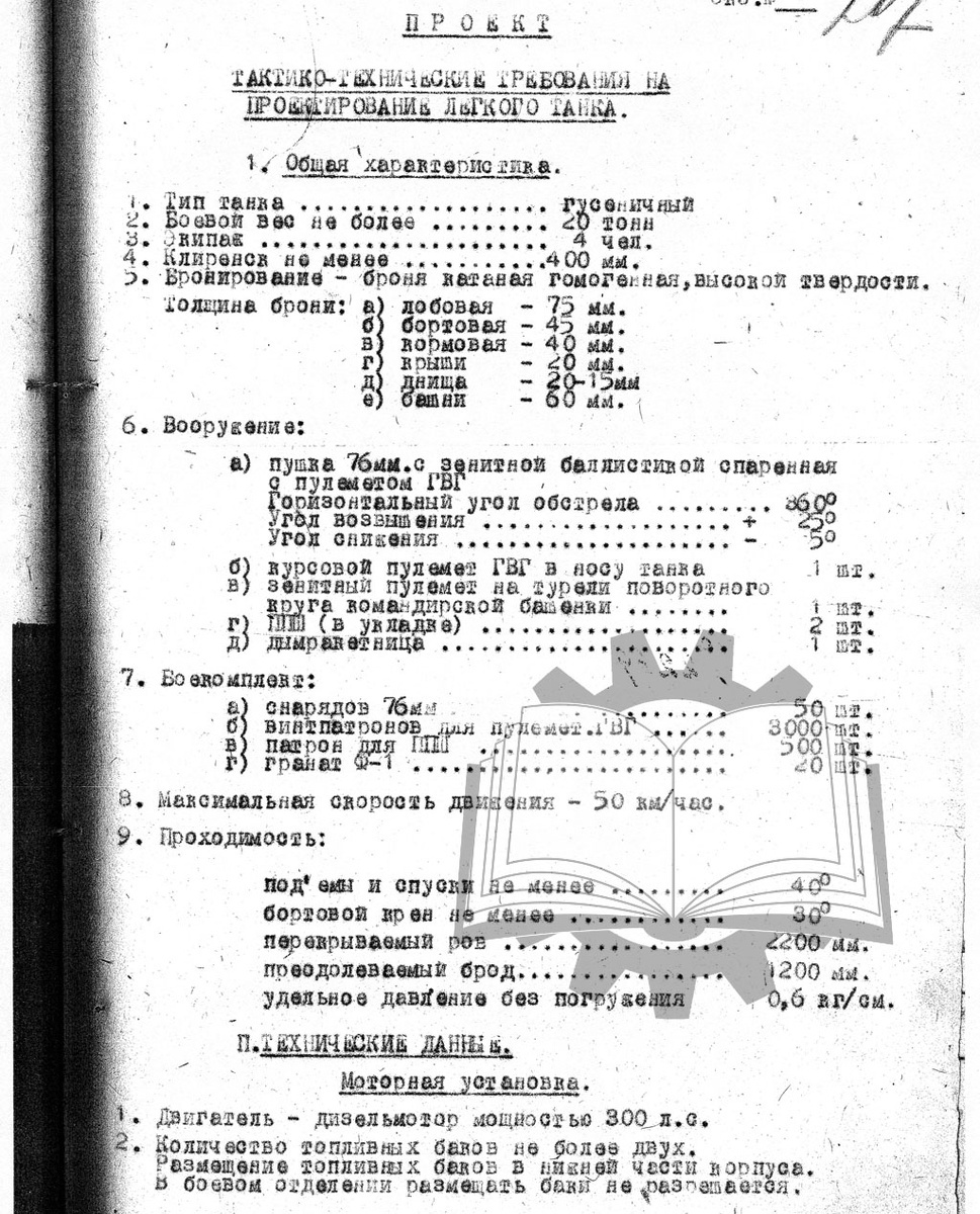 Так видели новый легкий советский танк в ноябре 1943 года. В итоге дело дошло до 25 тонн, в металле так и не построили