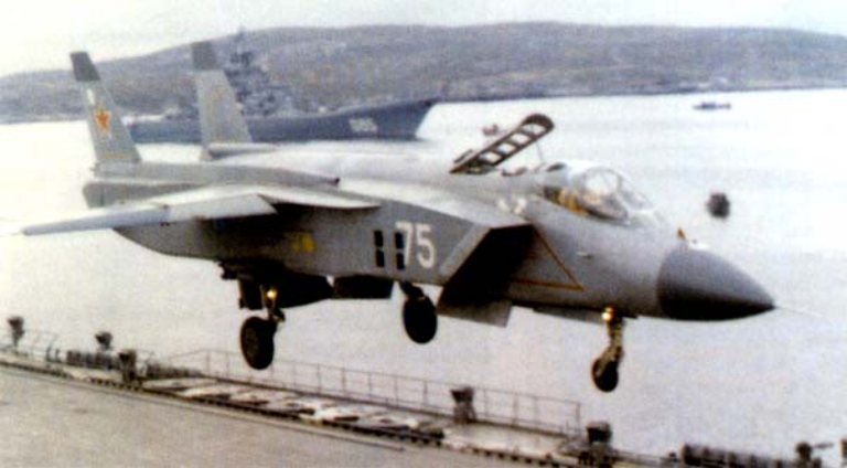Вертикальный взлет Як-141 с палубы «Баку»