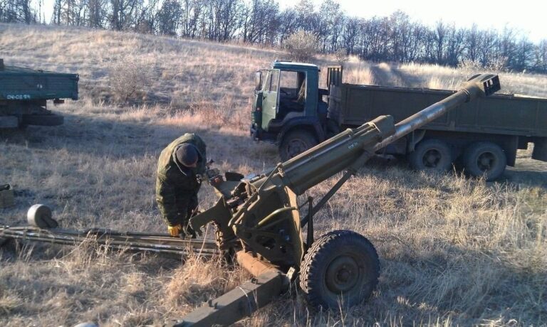 Нона-К российской армии, буксируемая КамАЗами