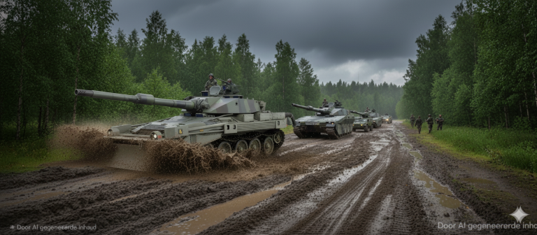 Колонна танков Strv 120 «Sköld» на подступах к Киеву
