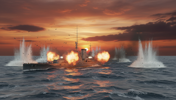 Линкор «Принц Генрих» в ходе боя Датском проливе