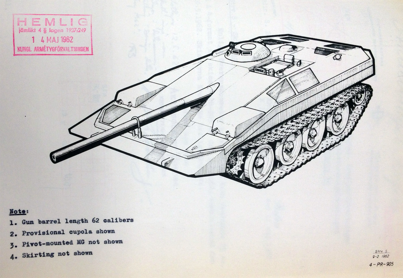 Strv S нулевой серии по состоянию на весну 1962 года