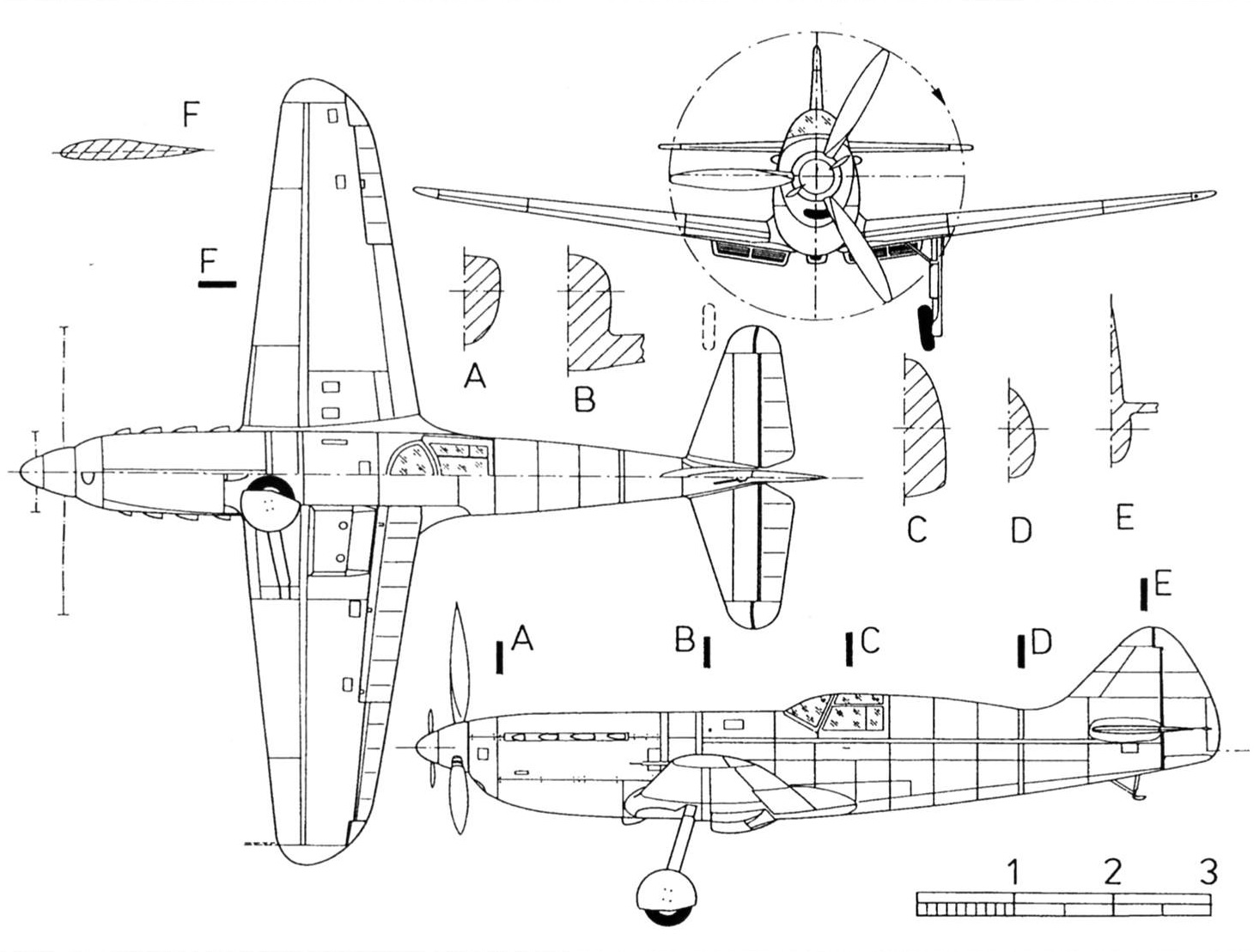 схема рекордного самолета D.550 после модернизации