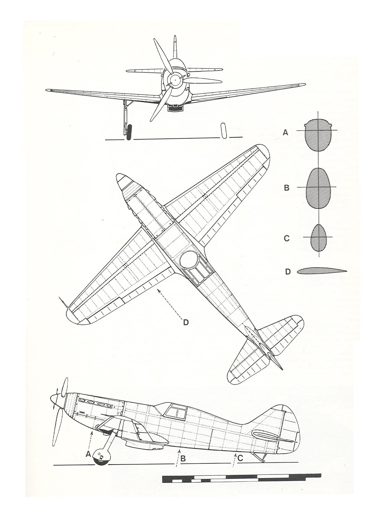 схема рекордного самолета D.550 до модернизации. Чертеж secretprojects
