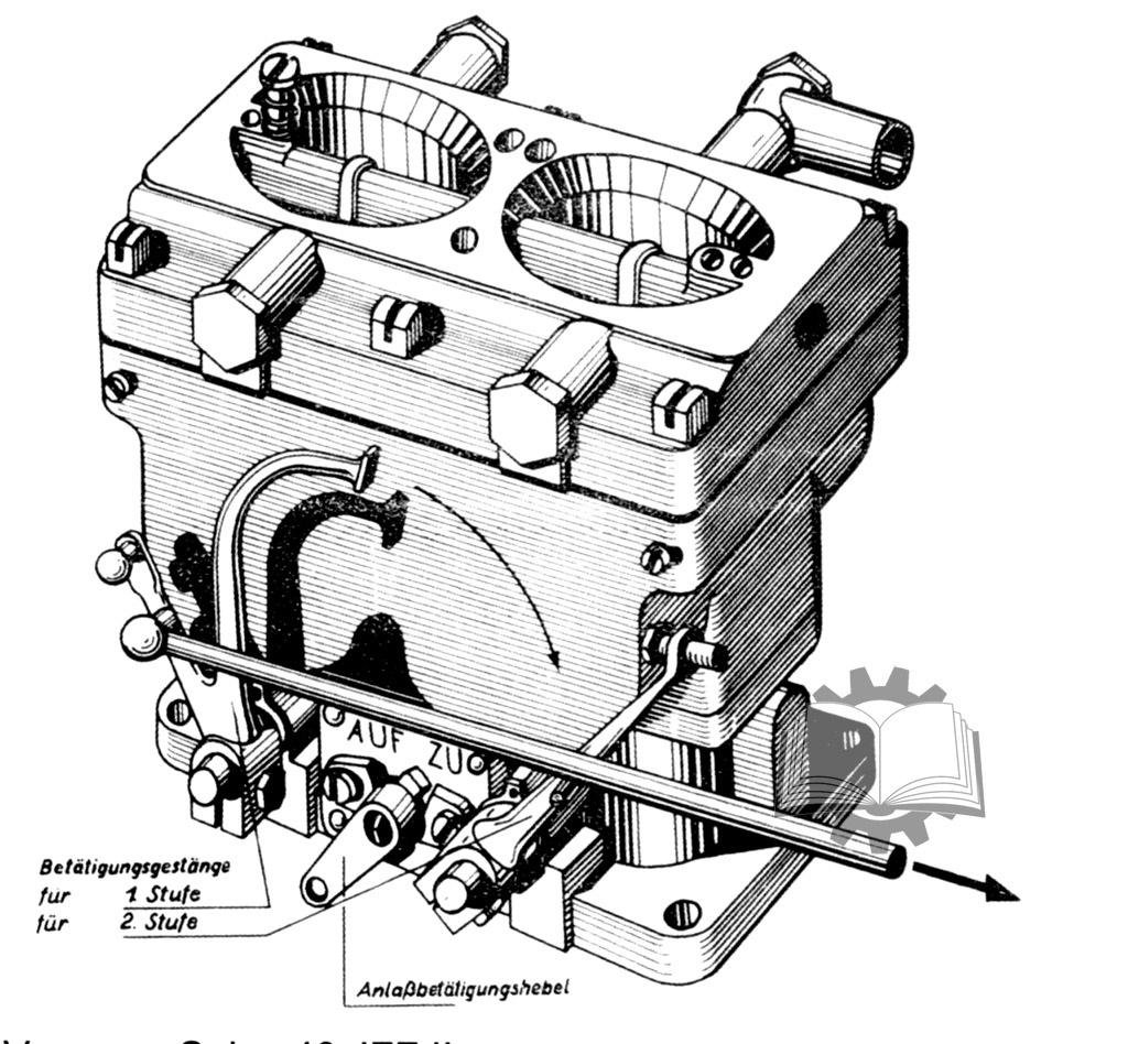 Такие моторы снабжались двойными карбюраторами Solex 40 JFF I