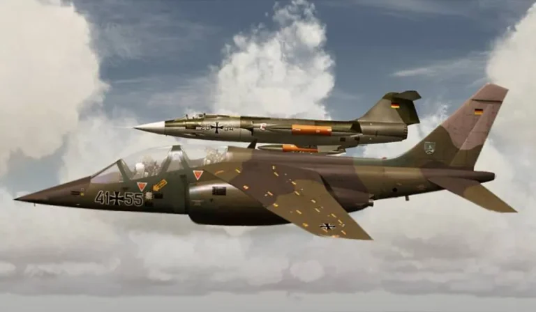 Легкий штурмовик Alpha Jet А и сверхзвуковой истребитель F-104G