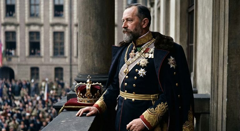 Король Вацлав V Пржемыслович после своей коронации в Праге
