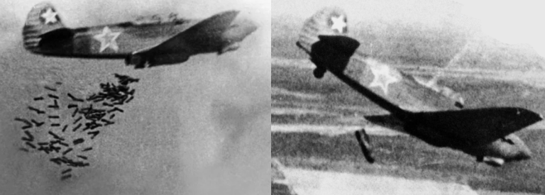 Як-9Б использует кассетные бомбы (ПТАБы) и фугасные бомбы (ФАБы).