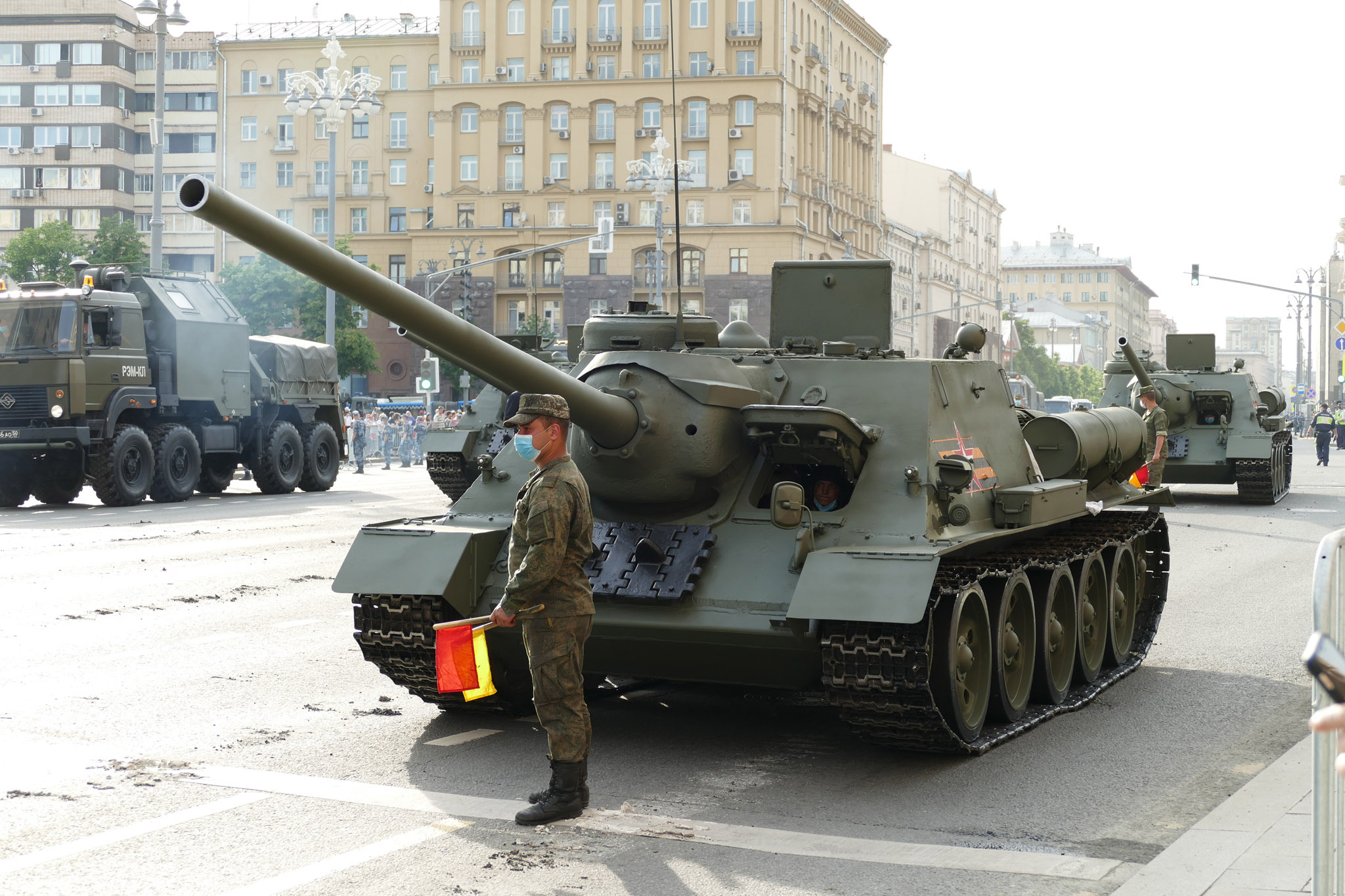 СУ-100 на репетиции Парада Победы в мюне 2020 года
