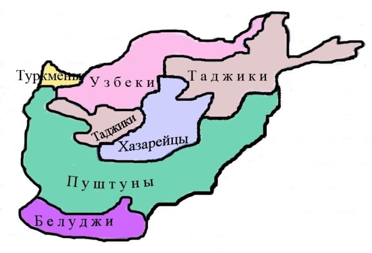 Карта расселения народов в Афганистане
