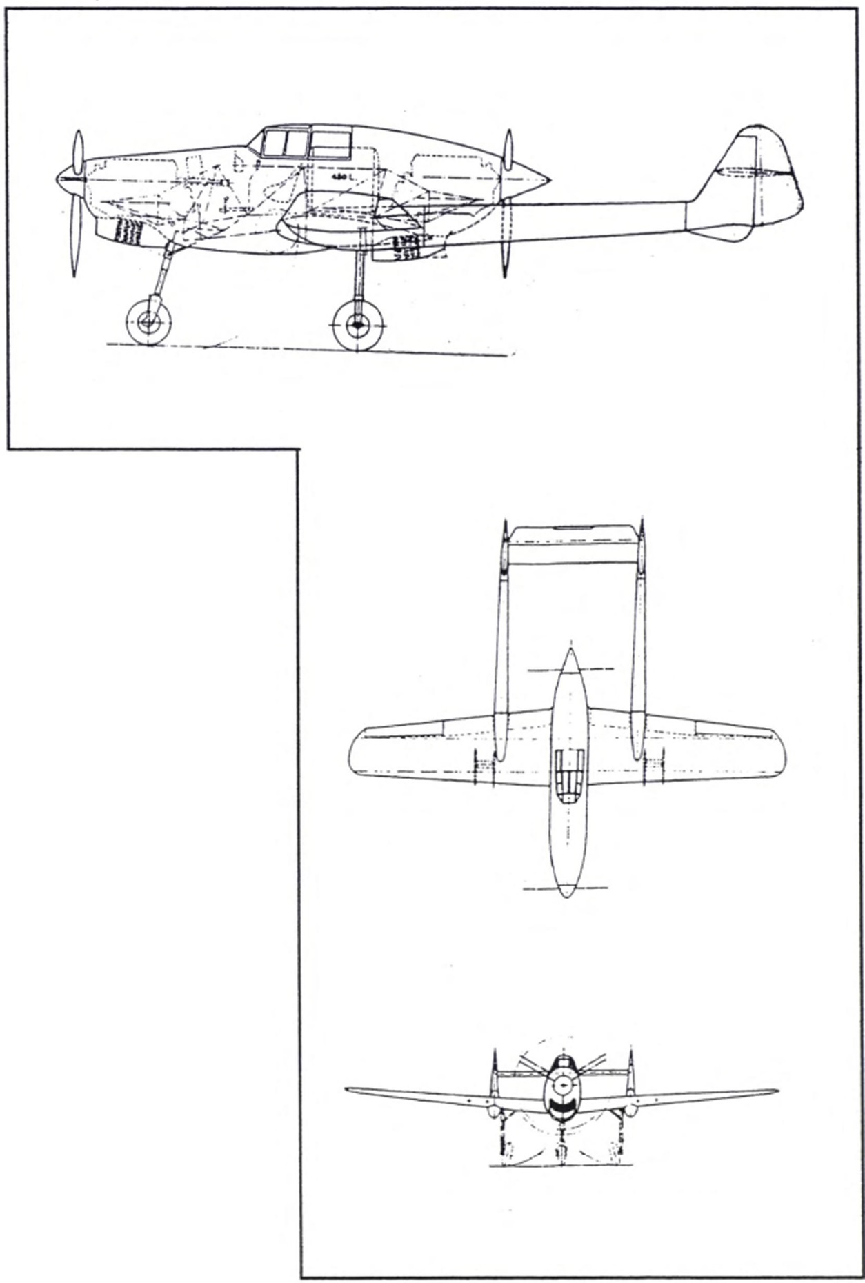 чертеж D.XXIII («155»), оснащенного двигателями Hispano-Suiza 12Xcrs