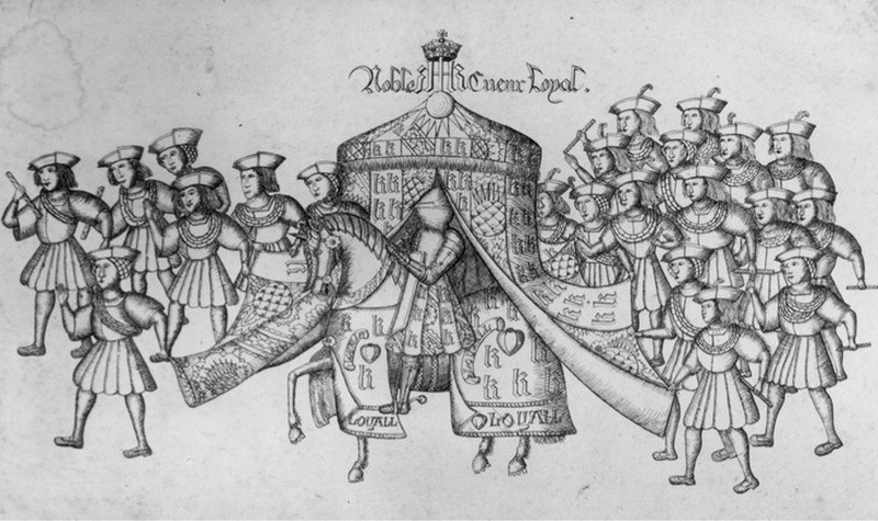 Генрих VIII направляется на турнир. Рисунок 1511 года. historyextra.com