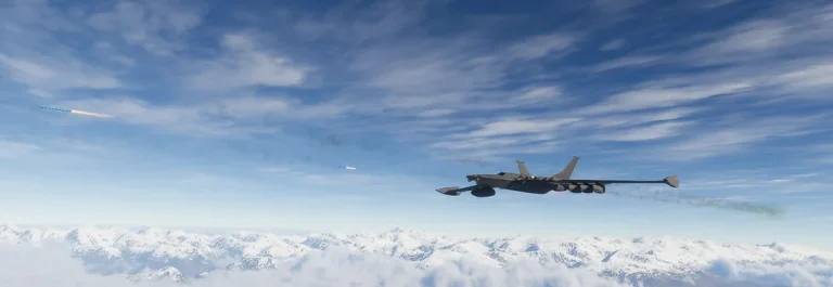 Боевой эпизод над Северной Атлантикой: F/A-111X Megalodon запускает залп AIM-54 Phoenix по группе советских Ту-22М