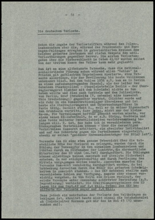 Оригинал начала раздела "Немецкие потери" на немецком ("Die deutschen Verluste")