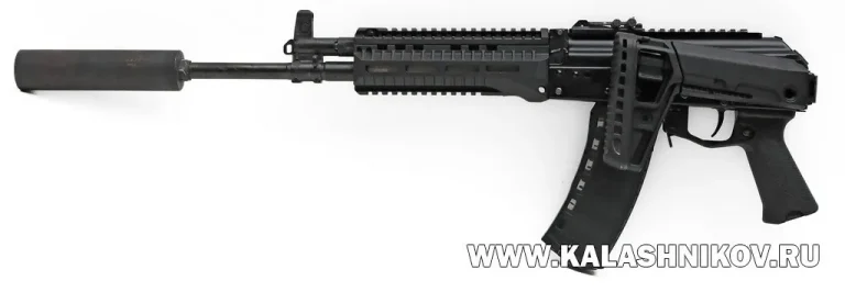 АК-12+ со штатный ПБС и сложенным прикладом