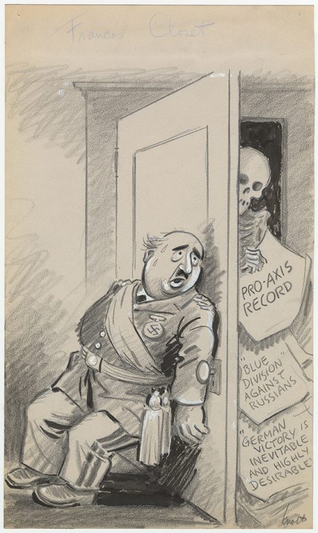 Американская карикатура на Франко, 1945 год.